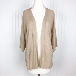 LOFT Beige Open Front Cardigan Knit Light XS